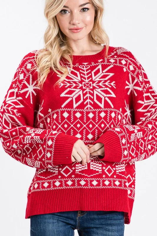 Snowflake Holiday Knit Sweater