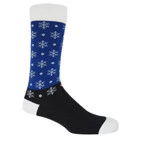 Snowflake Men's Socks - Blue