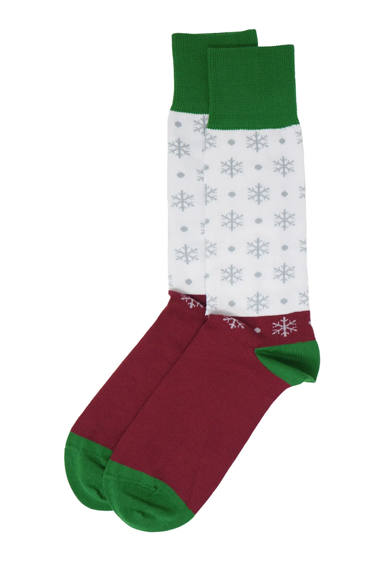 Snowflake Men's Socks - White