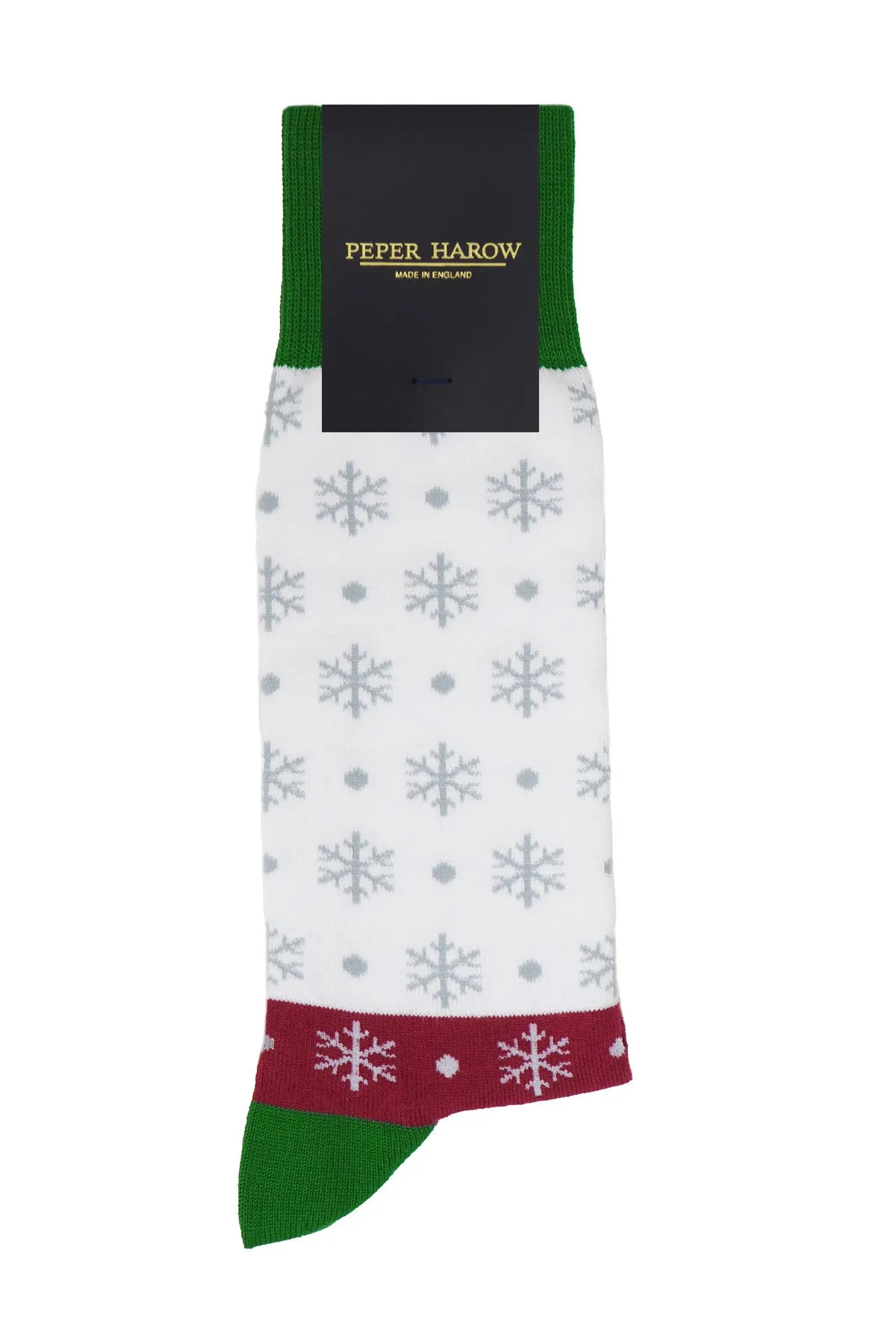 Snowflake Men's Socks - White