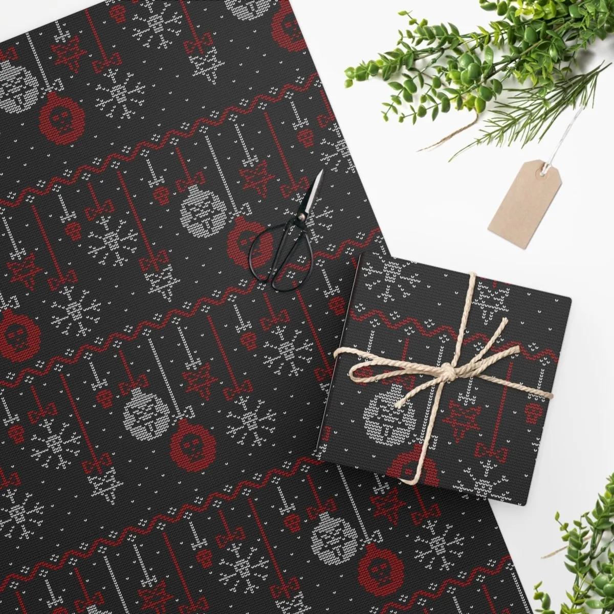 Spooky Christmas Ornaments Gift Wrapping Paper