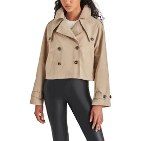 Steve Madden Sirus Cropped Double-Breasted Trench Jacket