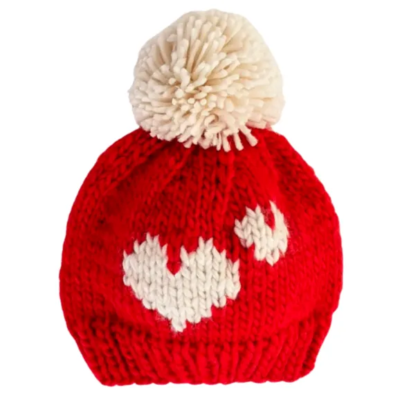 Sweetheart Red Knit Beanie Hat