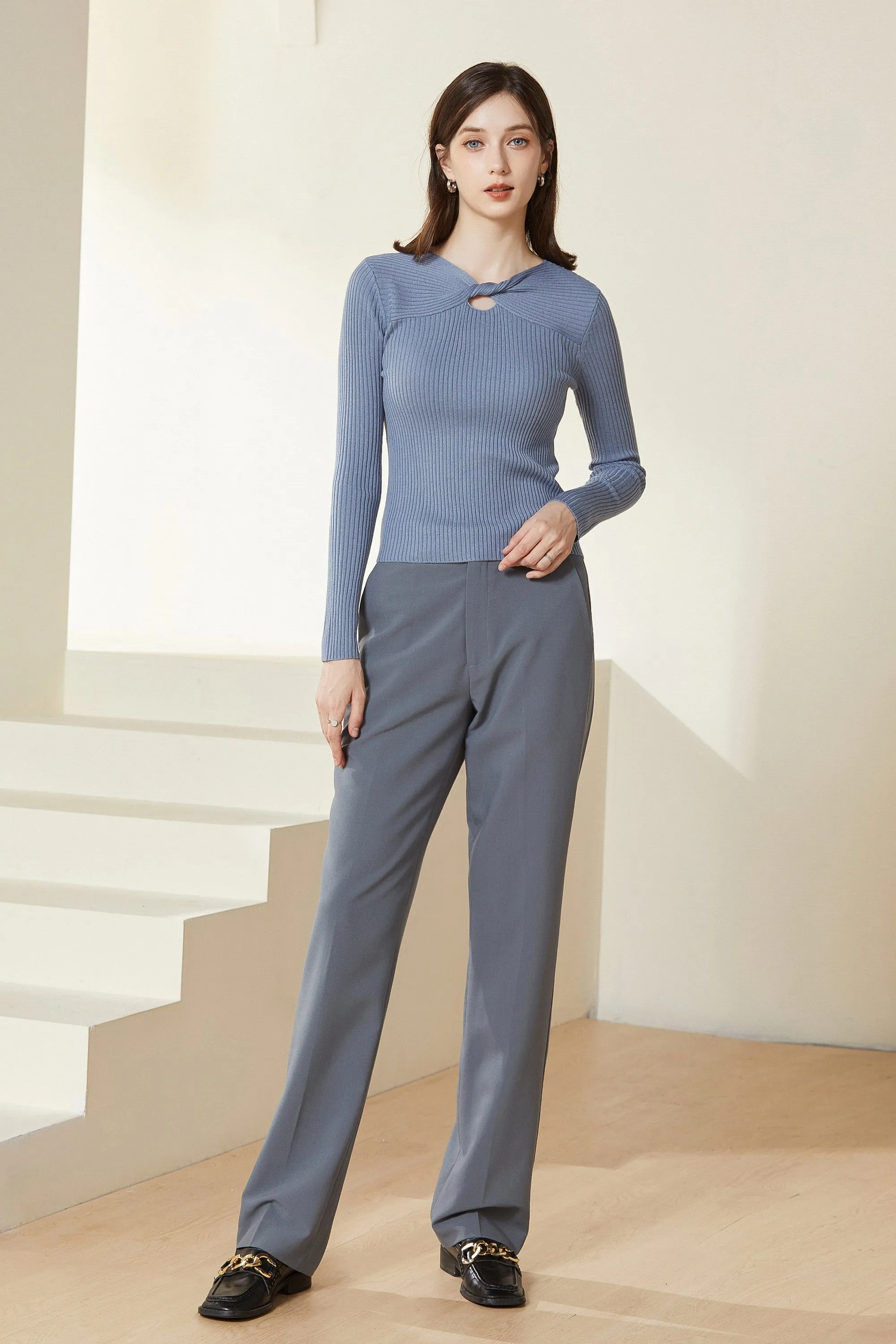 Sylphide | Dinah Blue Cut Out Wool Sweater