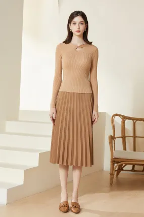 Sylphide | Dinah Khaki Cut Out Wool Sweater