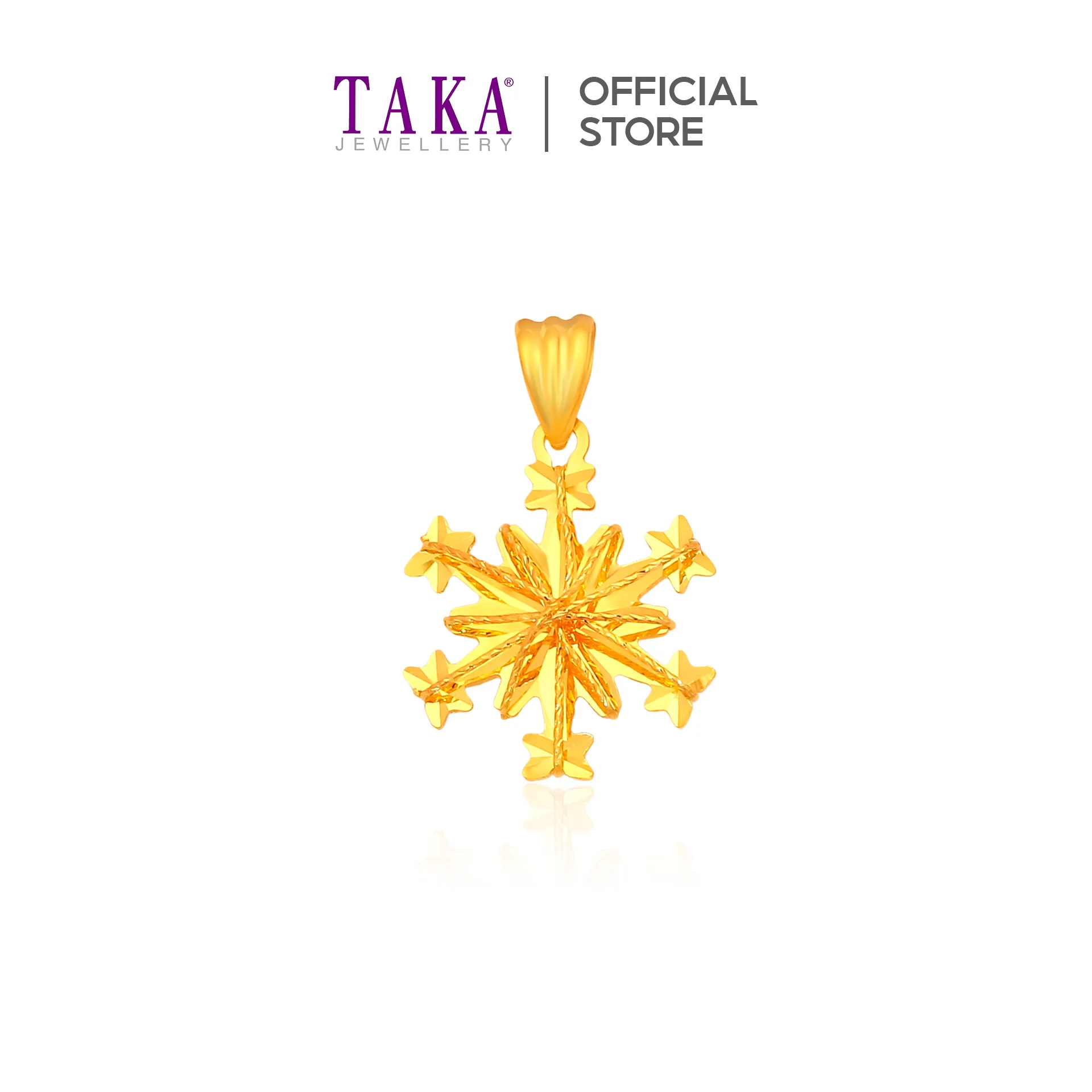 TAKA Jewellery 916 Gold Pendant Snowflake