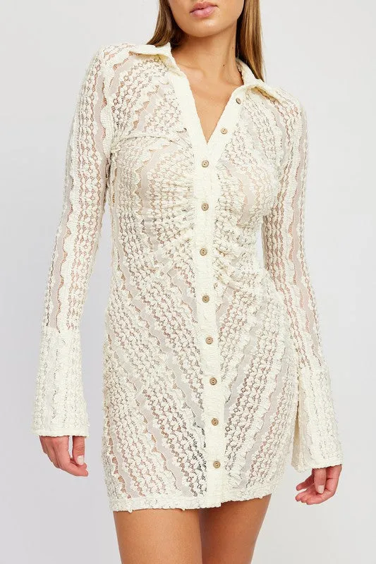 TEEK - BUTTON DOWN LACE DRESS