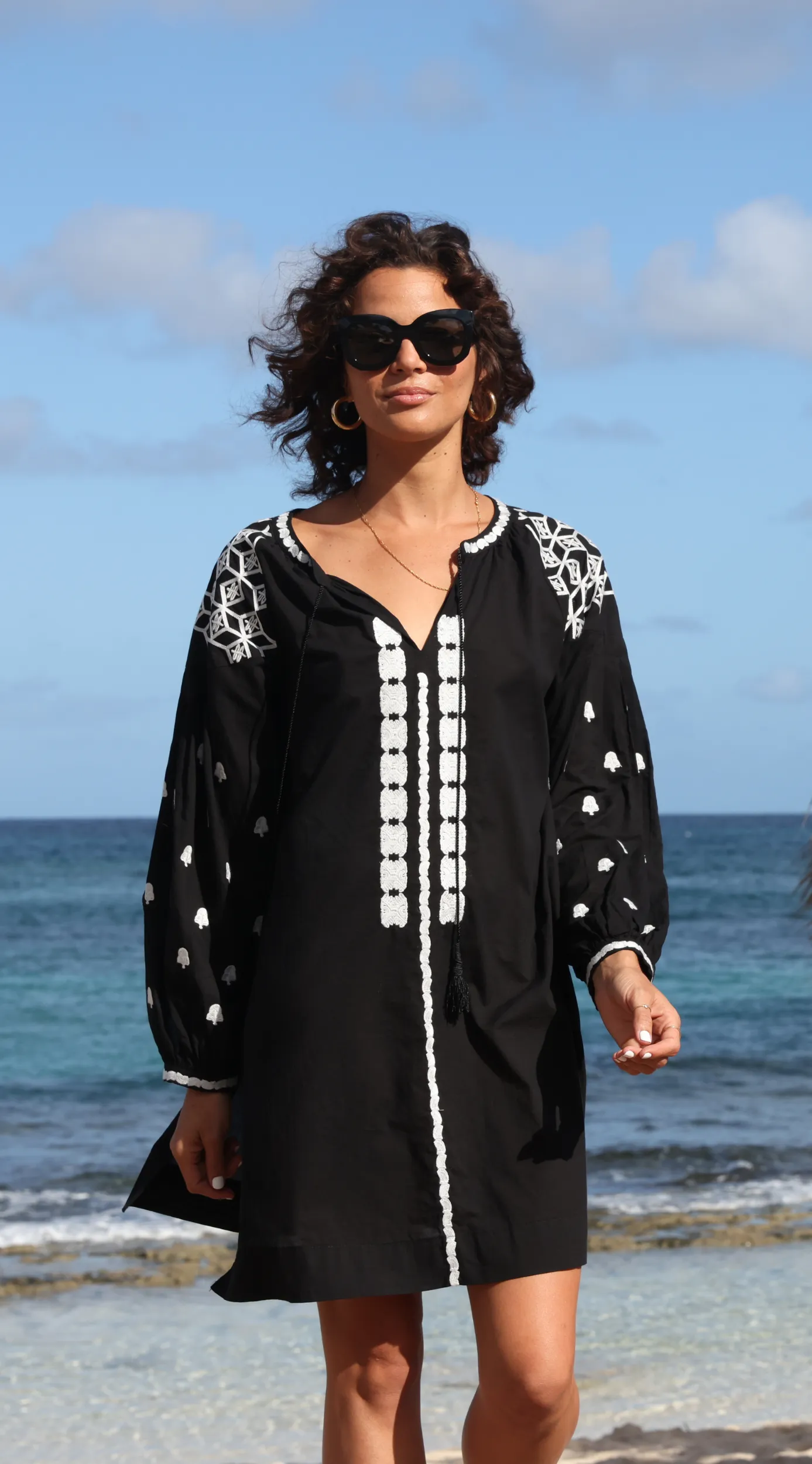 Thalia Kaftan Dress | Black