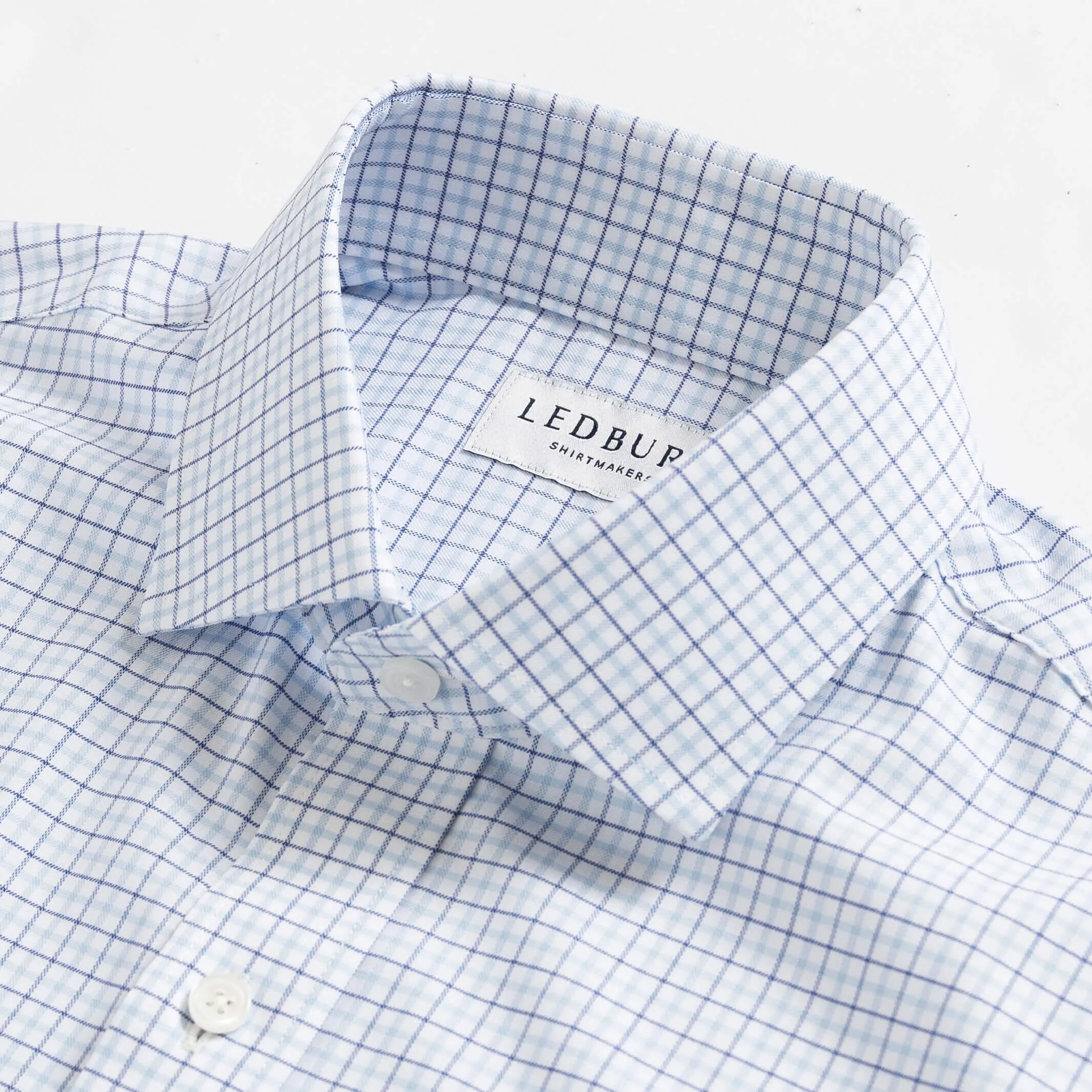 The Light Blue Journey Flex Performance Grid Check Custom Shirt