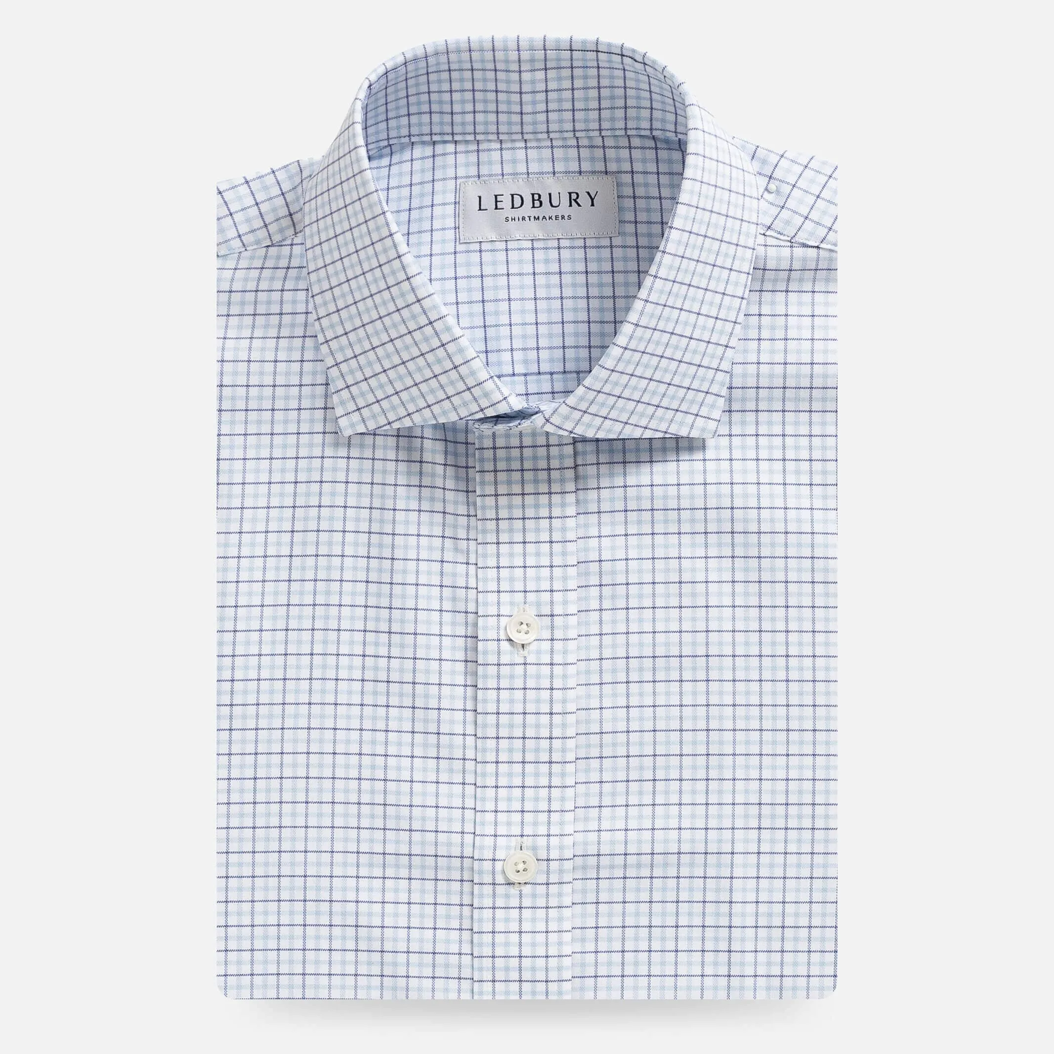 The Light Blue Journey Flex Performance Grid Check Custom Shirt