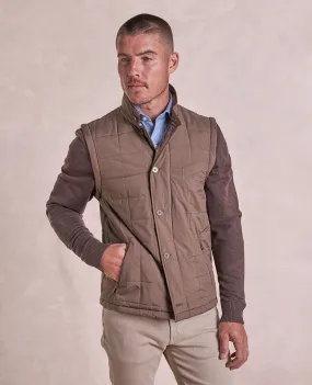 The Rhett - Nylon Vest w/Removable Knit Sleeves - Teak