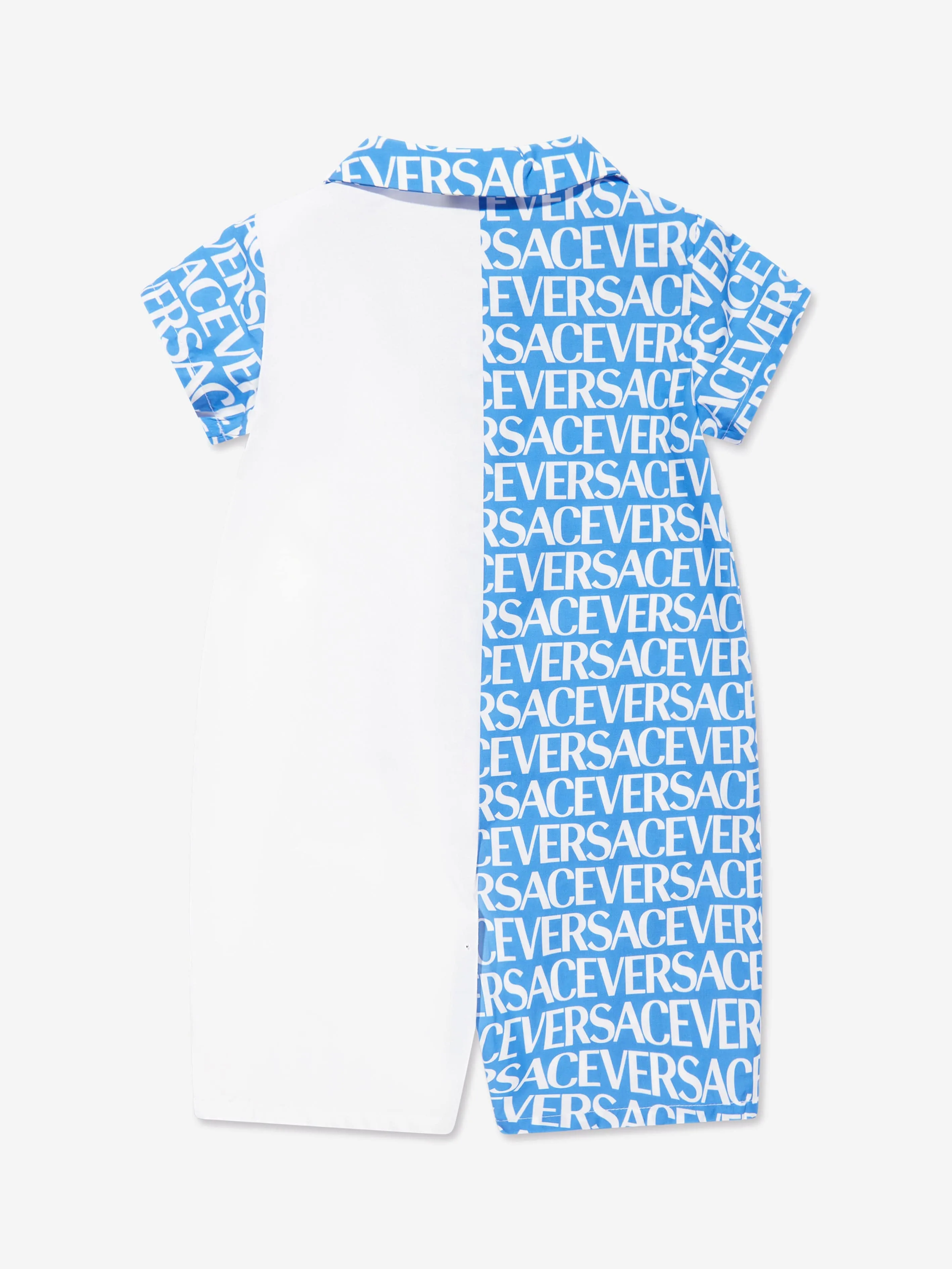 Versace Baby Boys Logo Print Romper in Blue