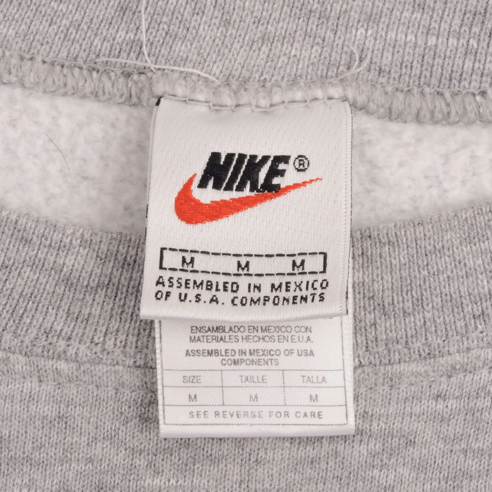 VINTAGE NIKE CLASSIC SWOOSH GRAY SWEATSHIRT 1990S SIZE MEDIUM