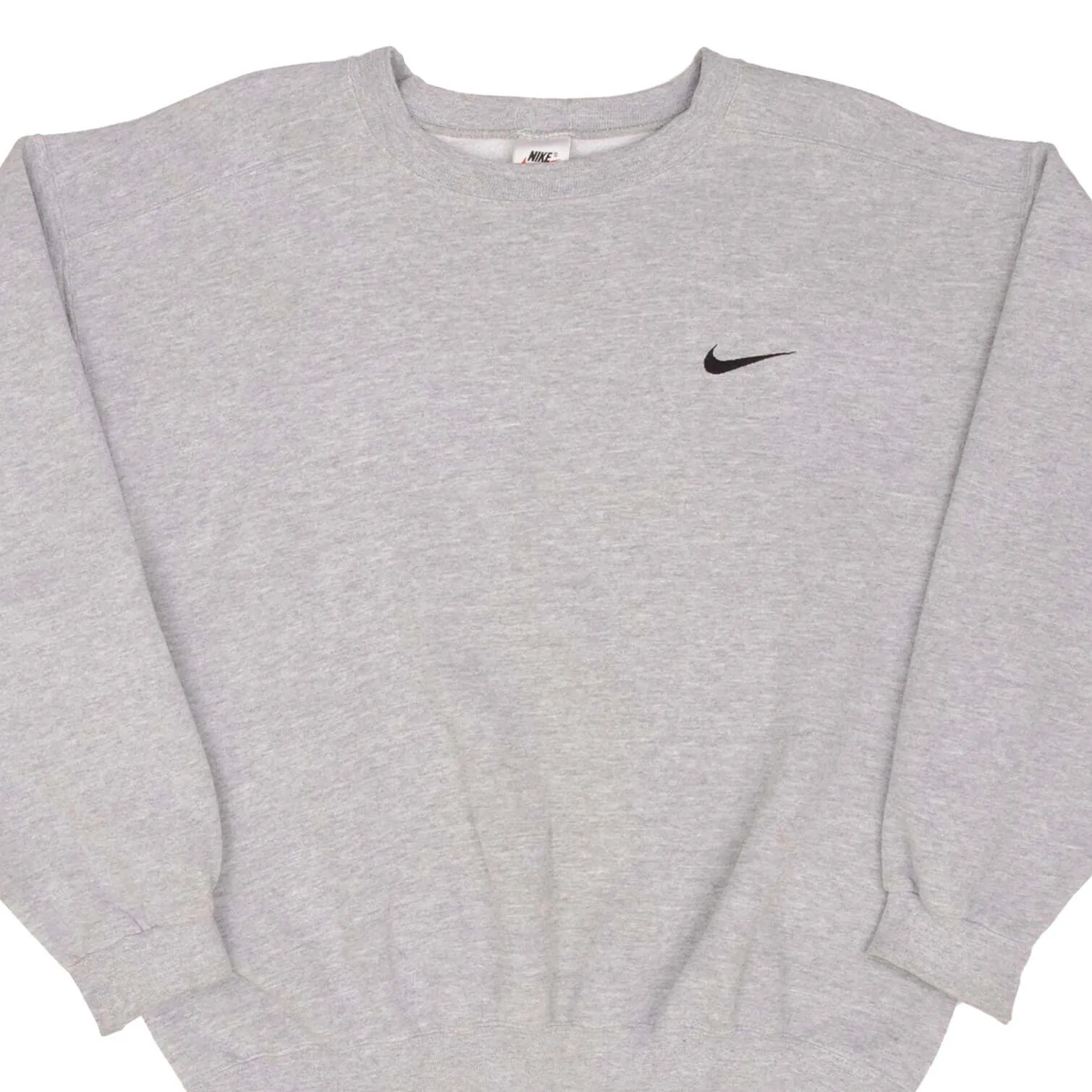 VINTAGE NIKE CLASSIC SWOOSH GRAY SWEATSHIRT 1990S SIZE MEDIUM