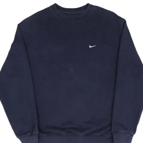 VINTAGE NIKE CLASSIC SWOOSH NAVY BLUE SWEATSHIRT 2000S SIZE XL