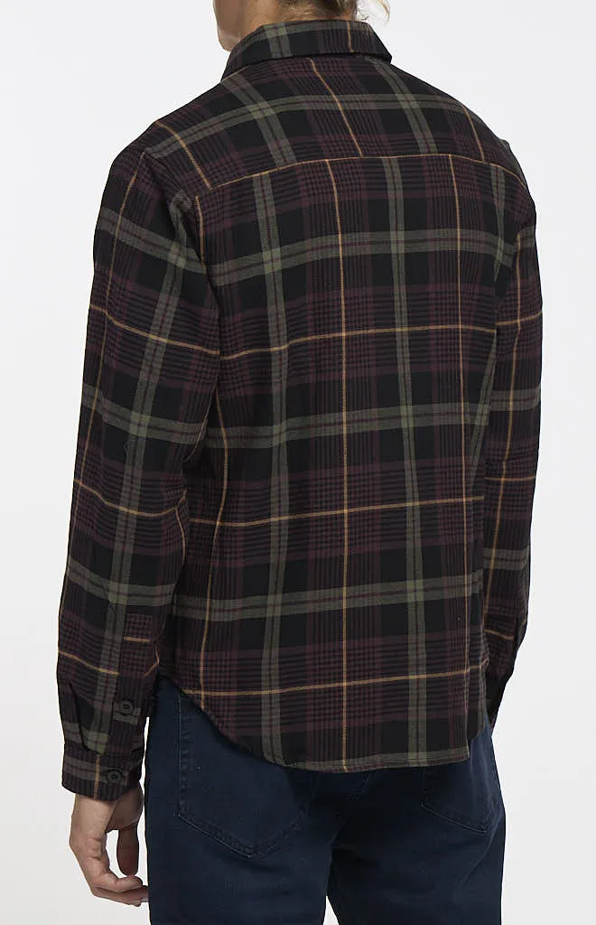 Vustra Crimson Checkered Shacket