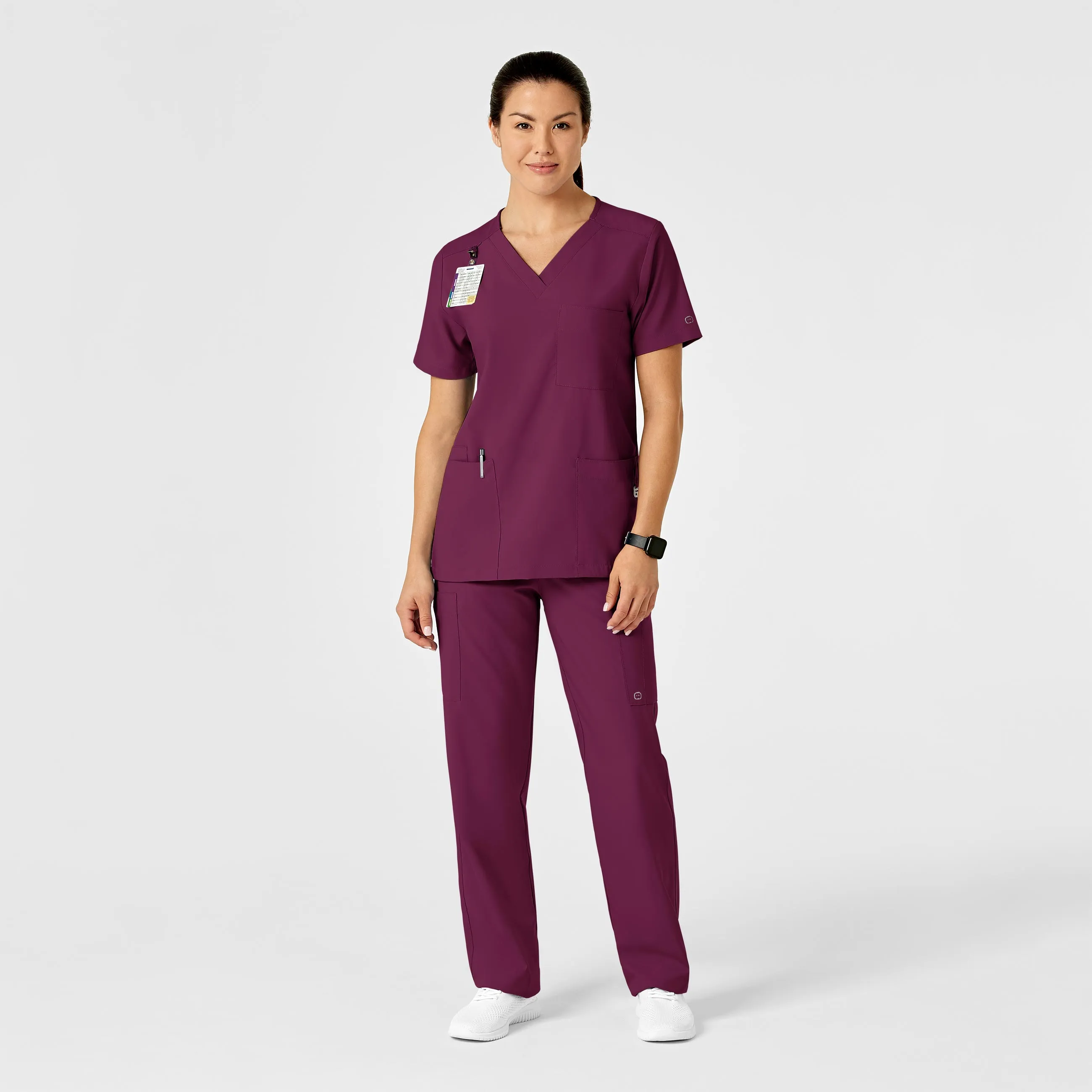 W123 Unisex Multi-Cargo Scrub Pant - Wine