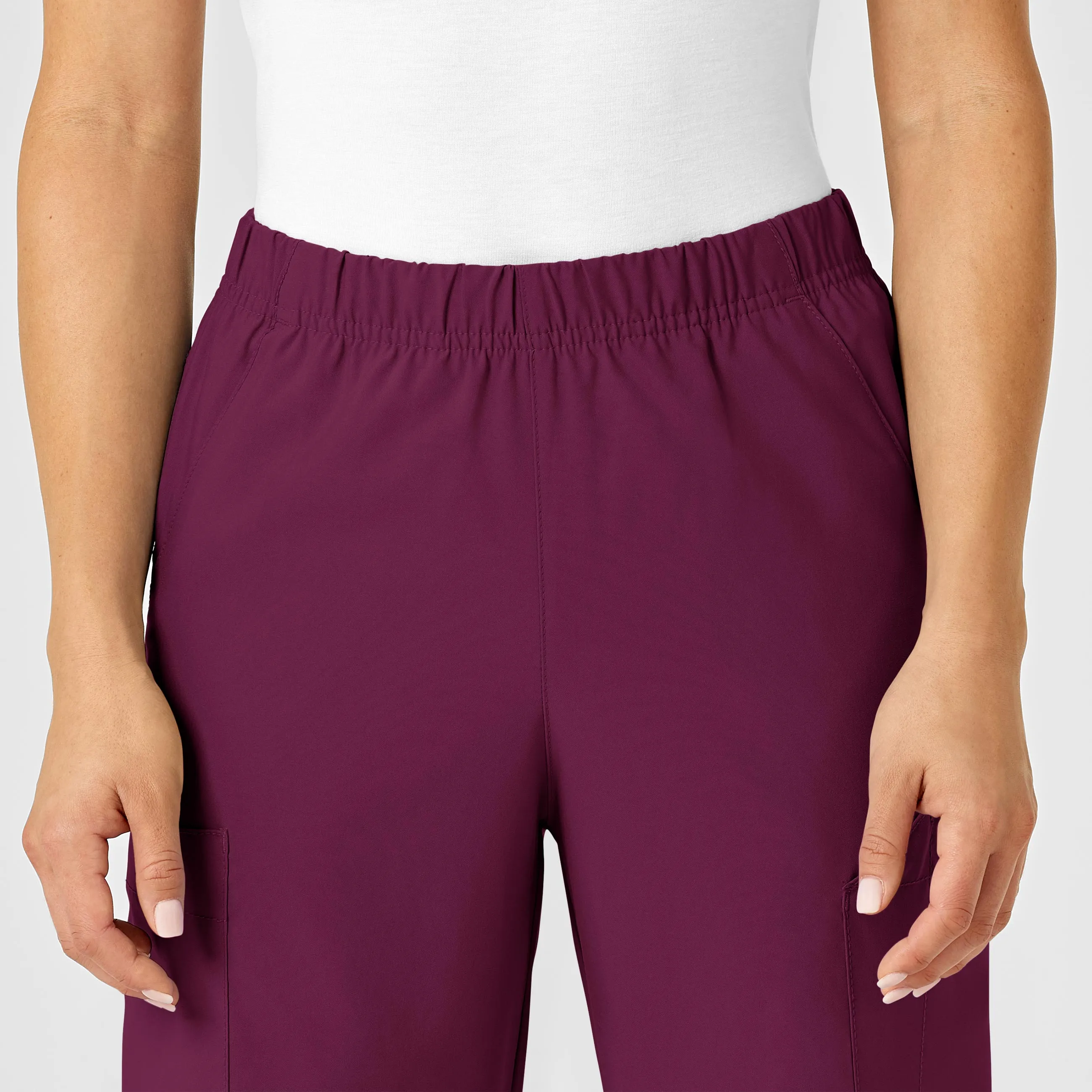 W123 Unisex Multi-Cargo Scrub Pant - Wine