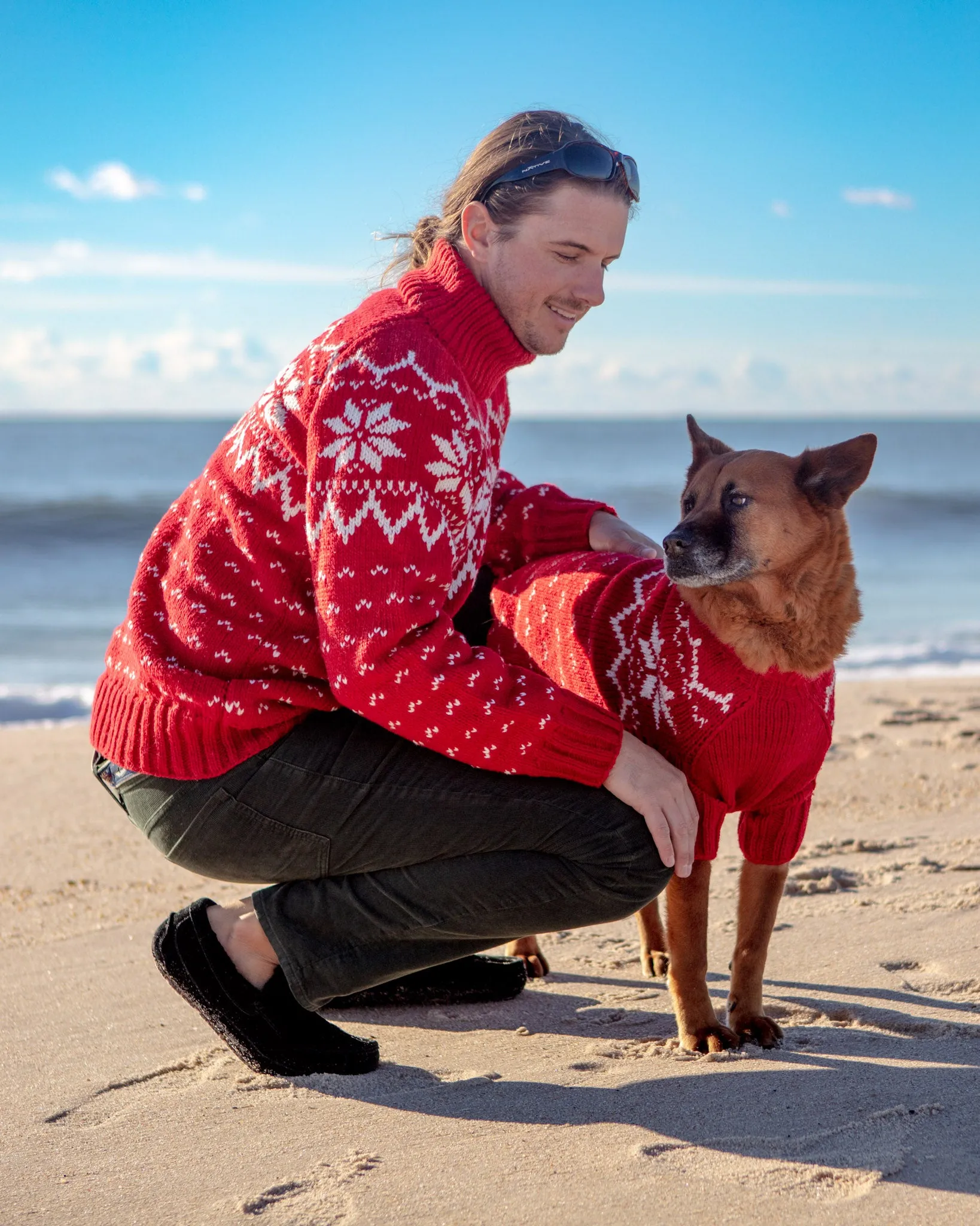 Warm-All-Winter Happy Handknit Snowflake Sweater (CLEARANCE)