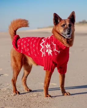 Warm-All-Winter Happy Handknit Snowflake Sweater (CLEARANCE)