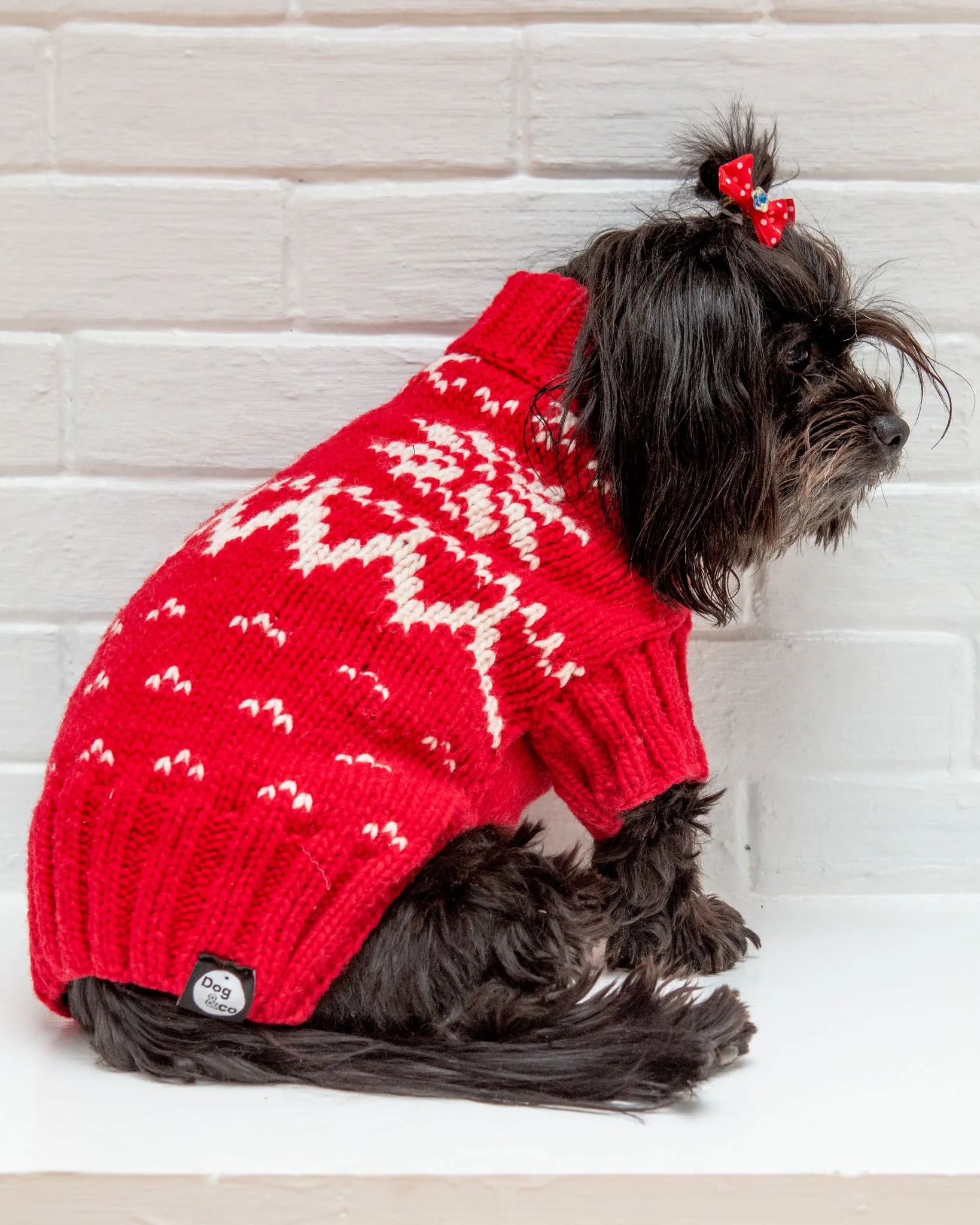 Warm-All-Winter Happy Handknit Snowflake Sweater (CLEARANCE)