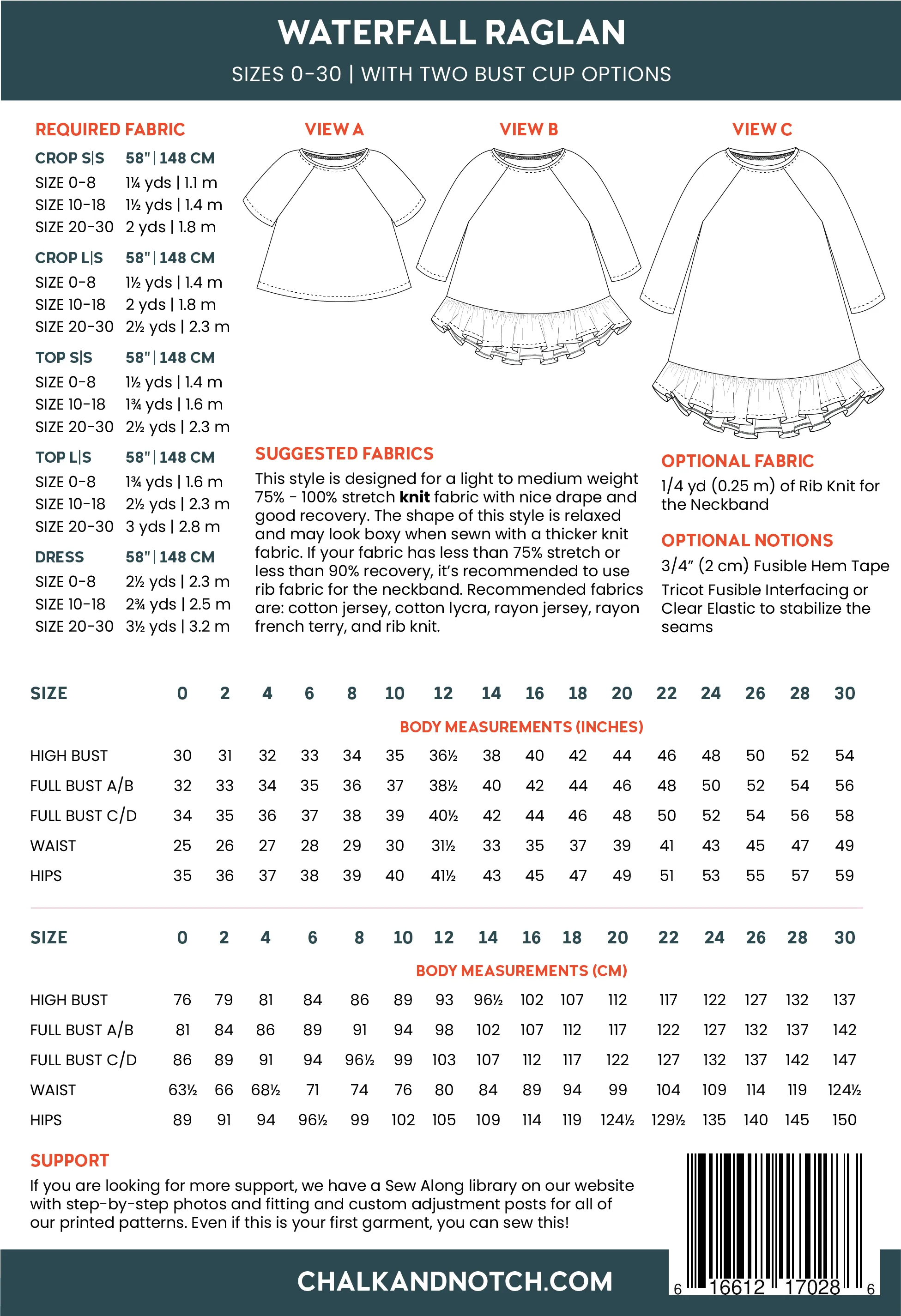 Waterfal Raglan | Chalk   Notch Patterns