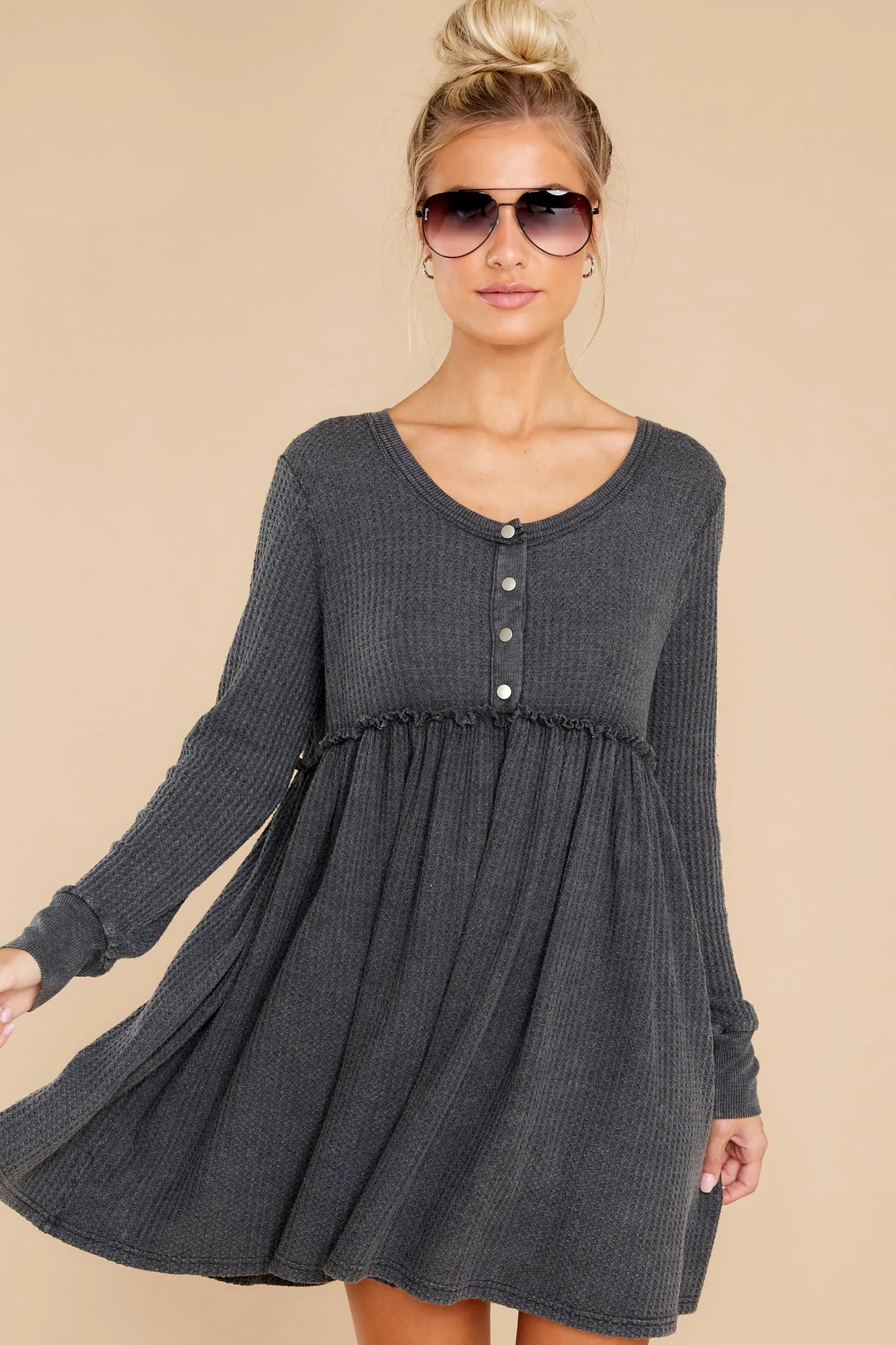 Weekend Dreaming Charcoal Grey Dress