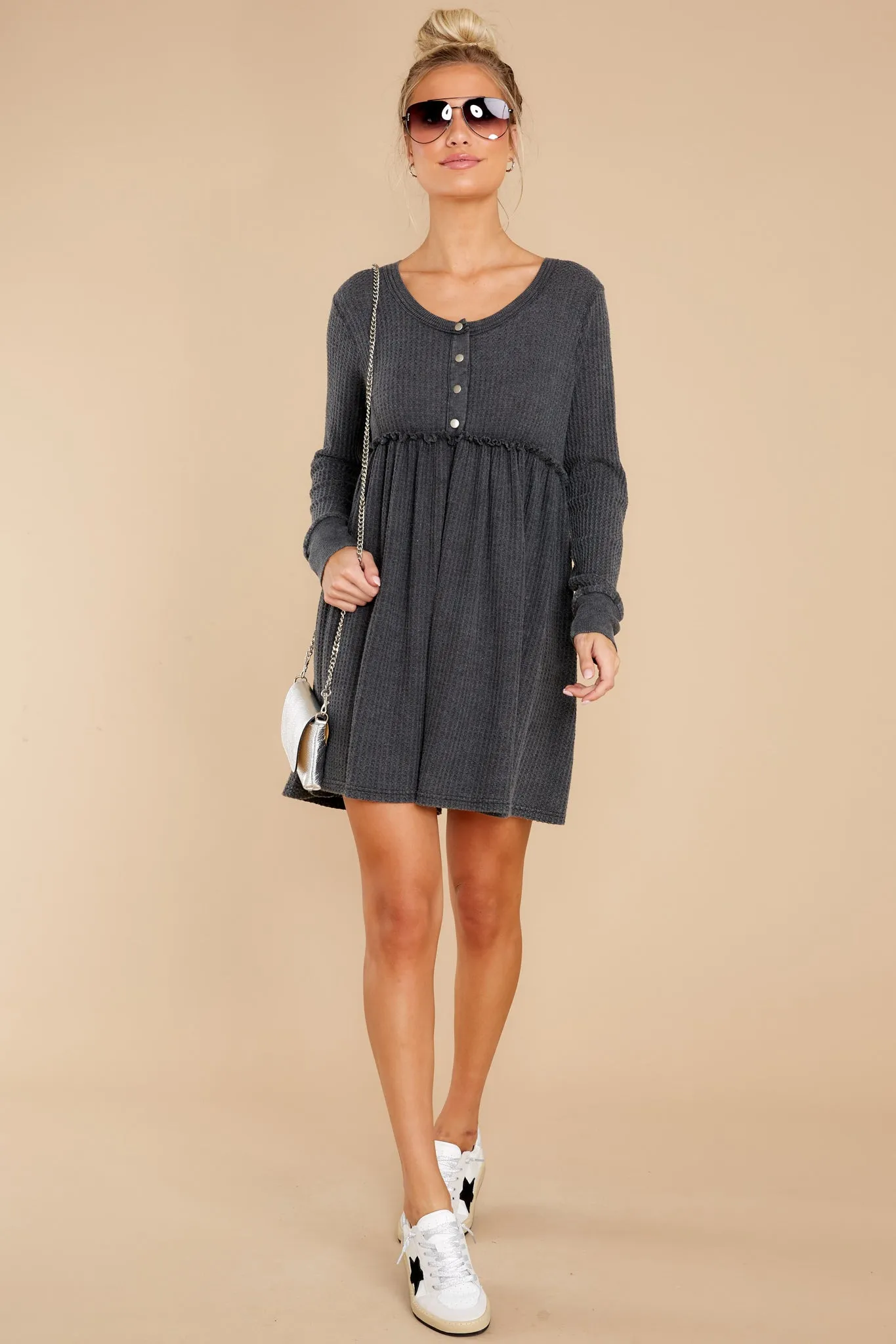 Weekend Dreaming Charcoal Grey Dress