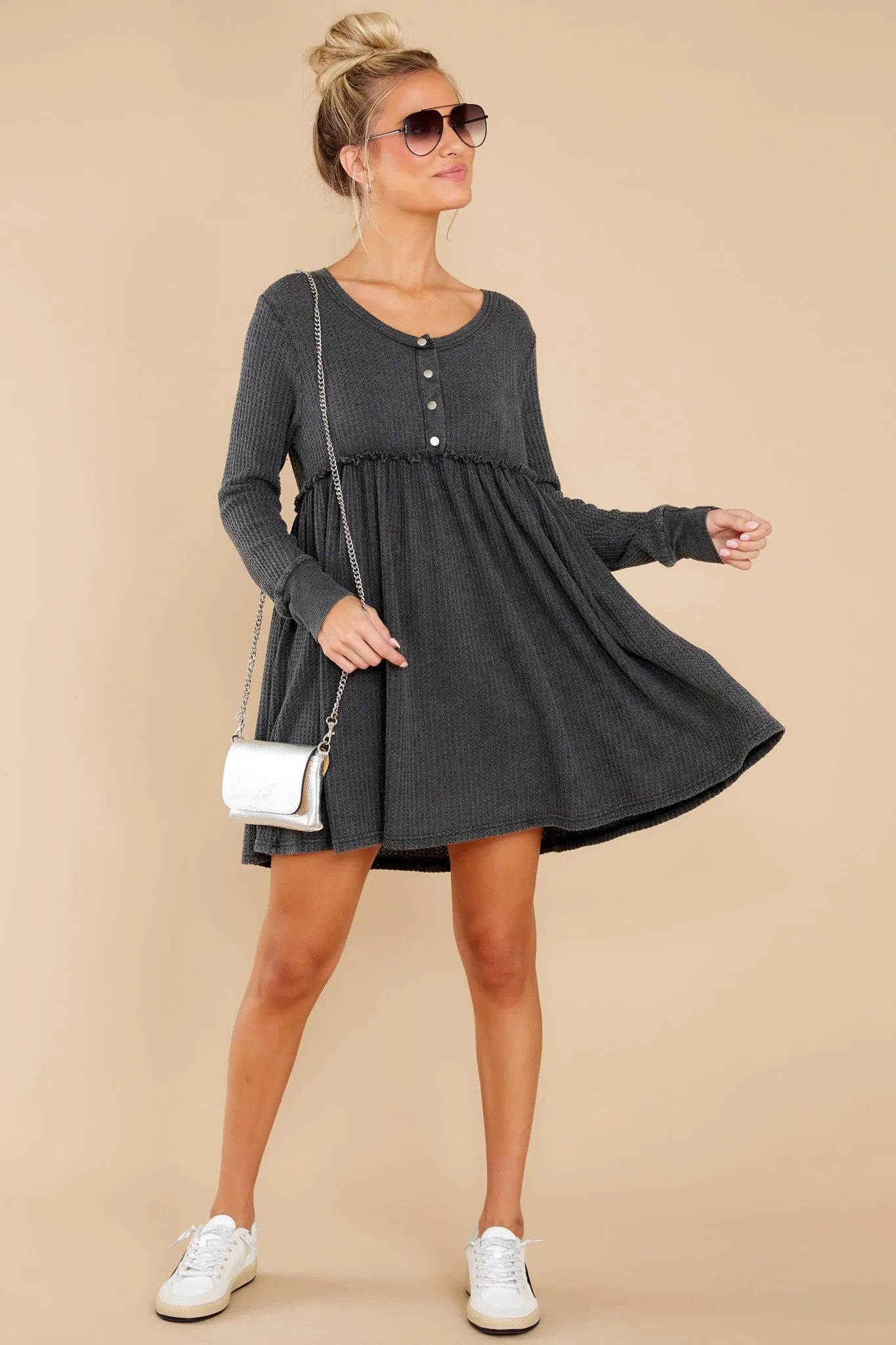 Weekend Dreaming Charcoal Grey Dress