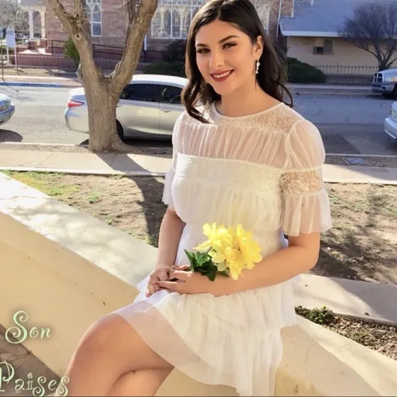 White Sheer Mini Dress