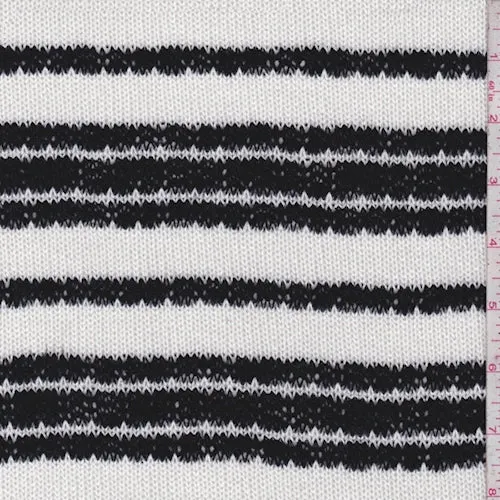 White/Black Stripe Sweater Knit Fabric