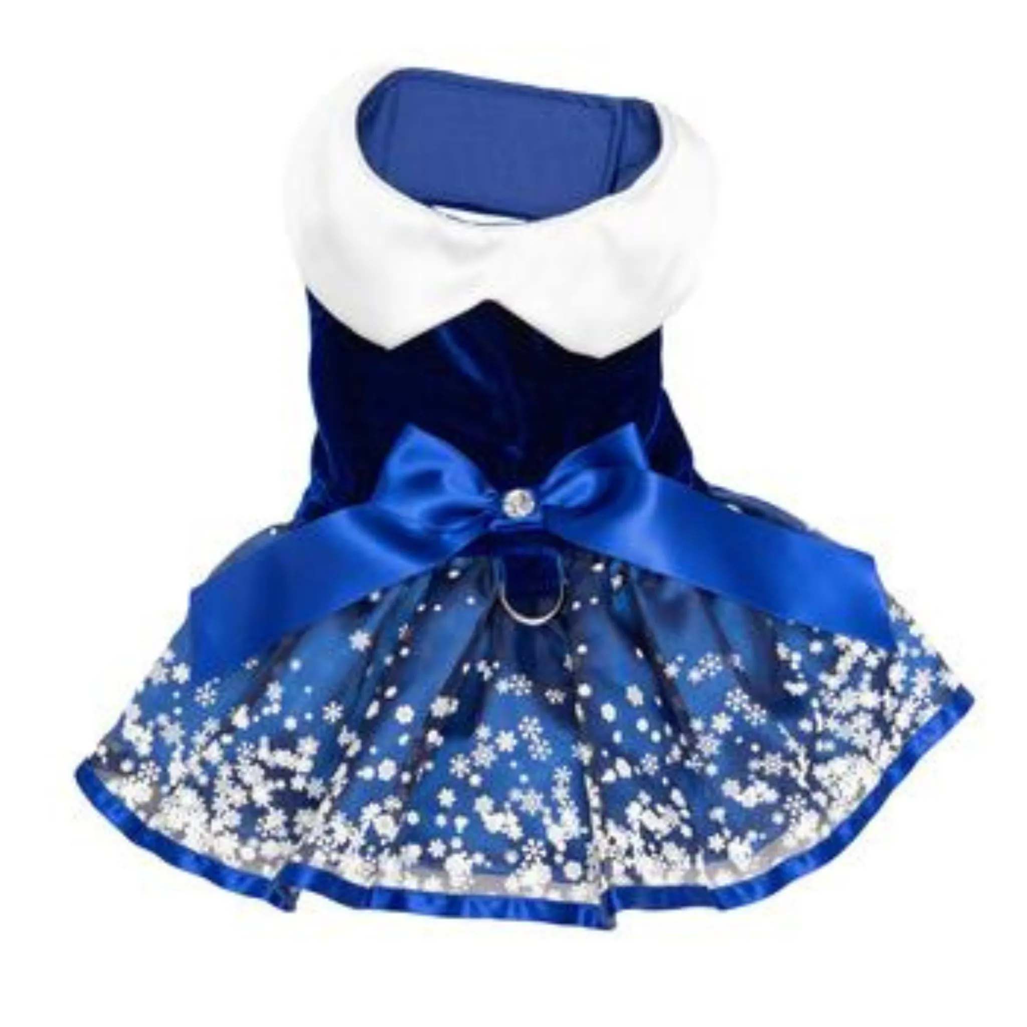 Winter Snowflake Blue Dog Harness Dress