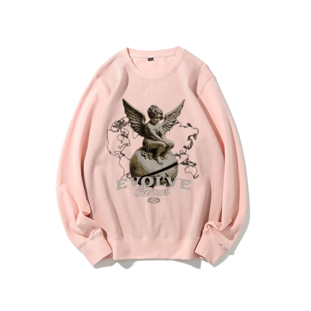 Women Vintage Evolve Angel Graphic Sweatshirts