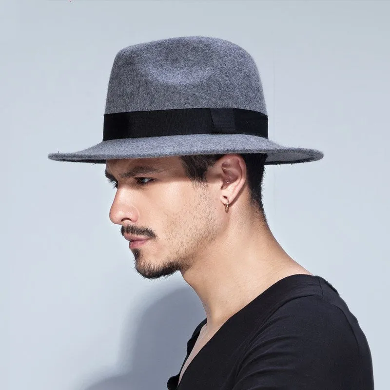 Woolen Men's Felt Hat British Style Jazz Hat