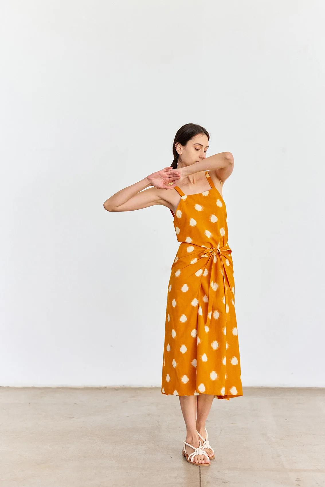 Wrap Dress Ikat Cotton - Cúrcuma