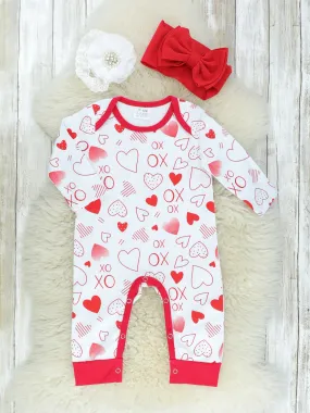 XO Hearts Romper